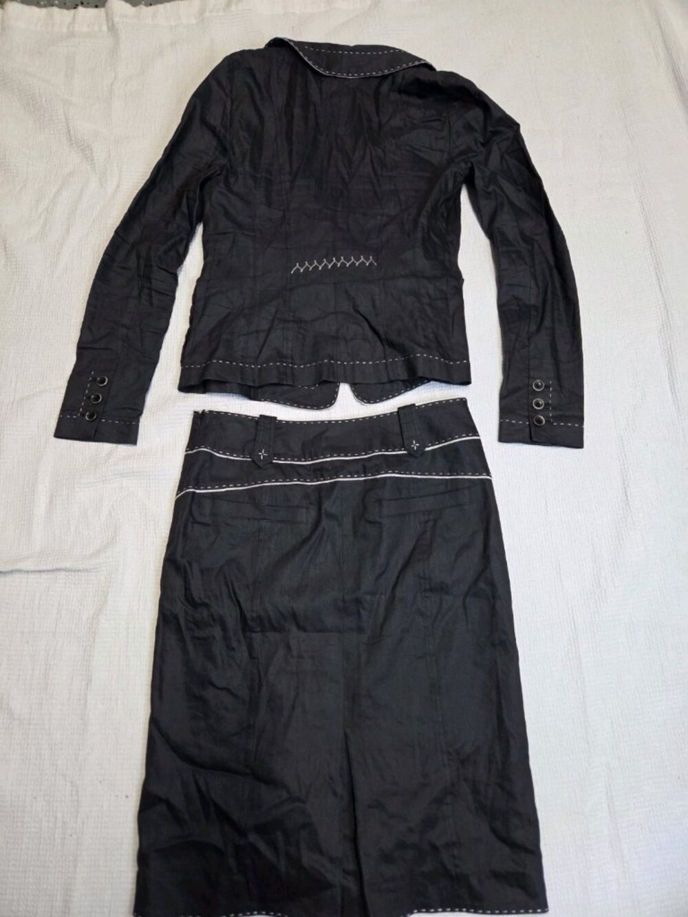 Michaa Korean Brand Pencil Skirt Suit Black Size 4 Y2K. EUC - Picture 2 of 10